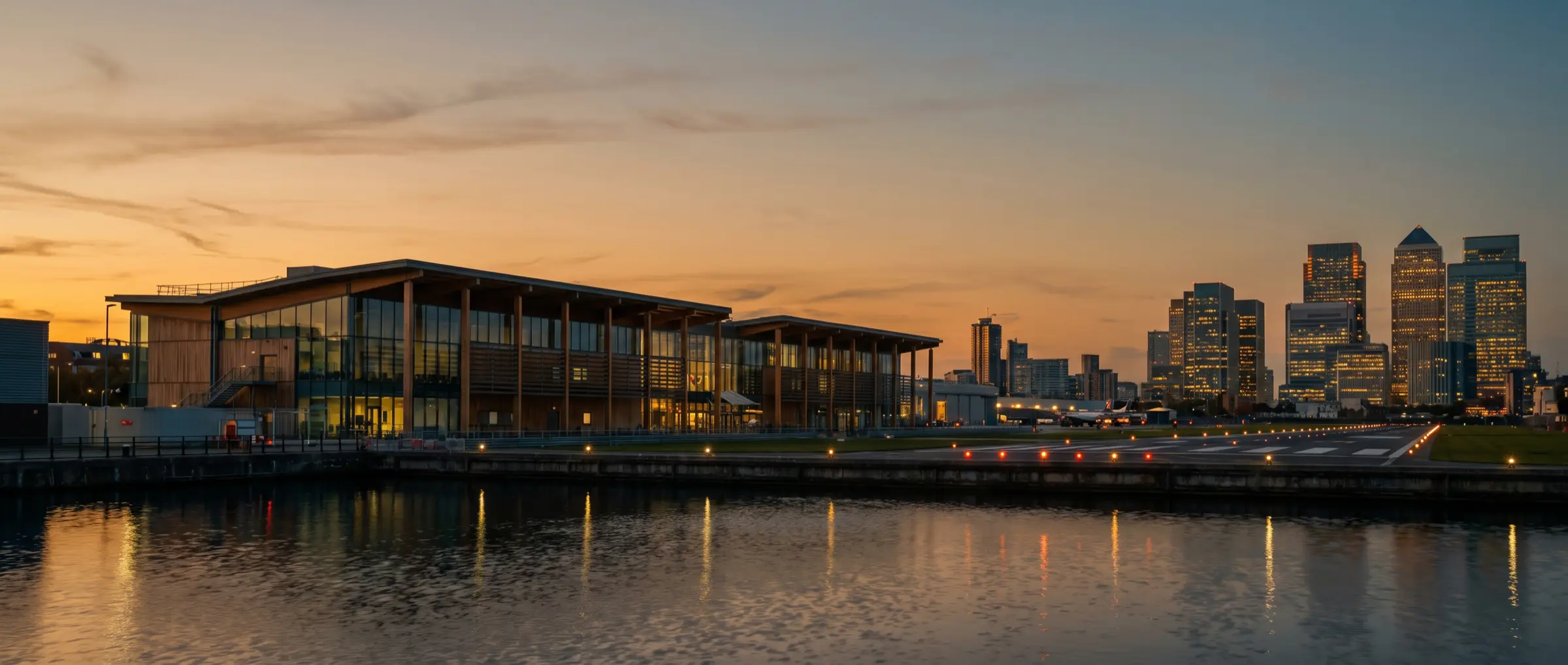 London City Airport at dusk