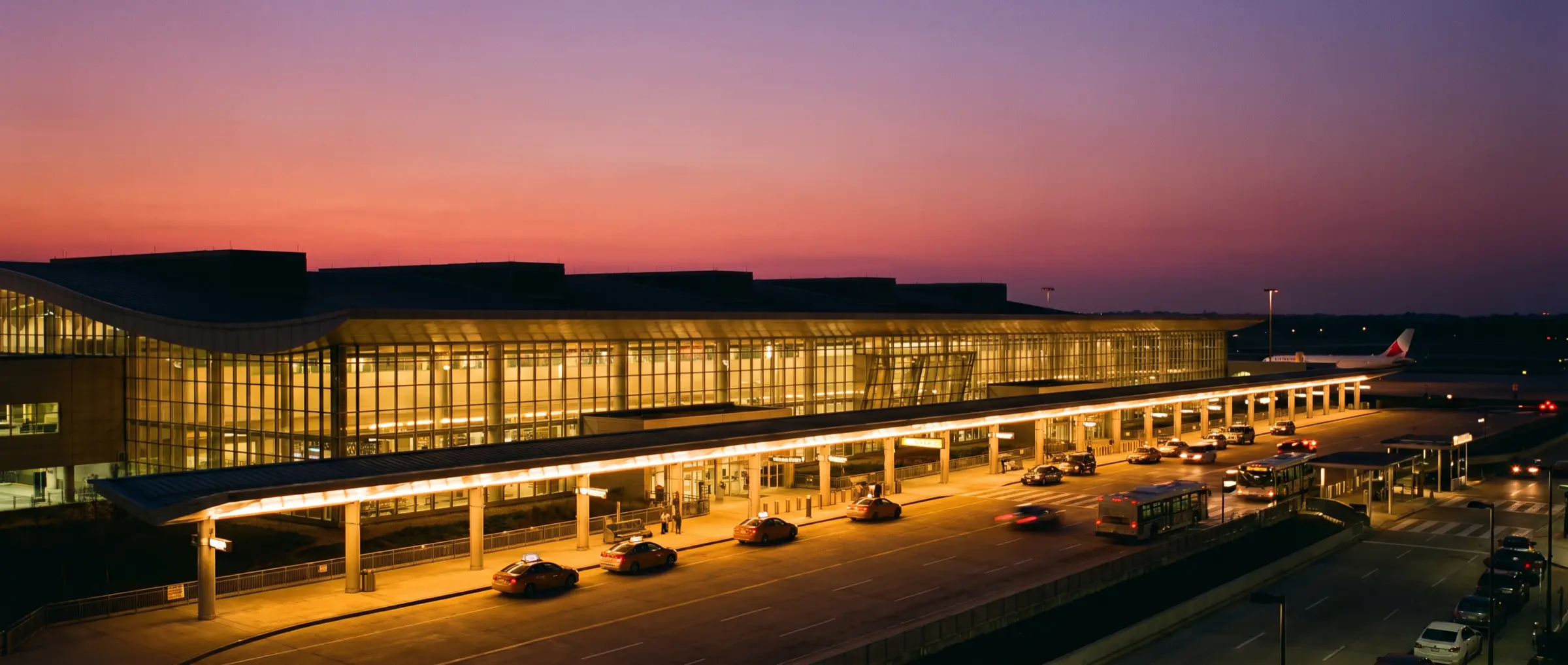 Gatwick Airport at dusk