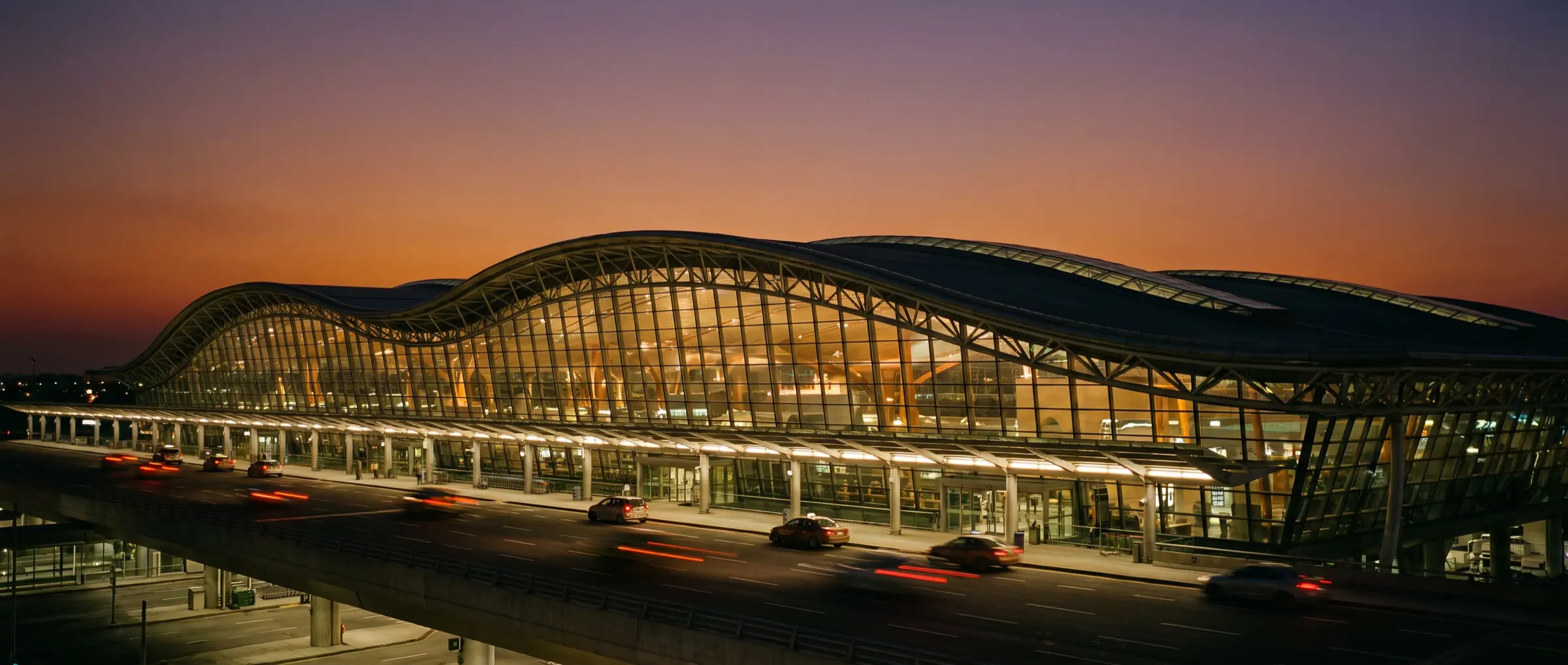 Heathrow Airport at dusk